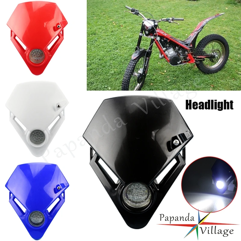 Blue Motorcycle LED Headlight Dual Sport Dirt Bike Custom Headlamp