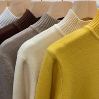 Turtleneck Solid Sweater Women Fashion New Stretch Tops Knitted Pullovers Long Sleeve Bottoming Knitted Simple Chic Clothes - Image 4