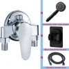 G1/2" Bathtub Shower Faucet Hot and Cold Water Mixing Valve Bathroom Set Countertop Mounted Chrome Plated Valve Bath Shower Set 2