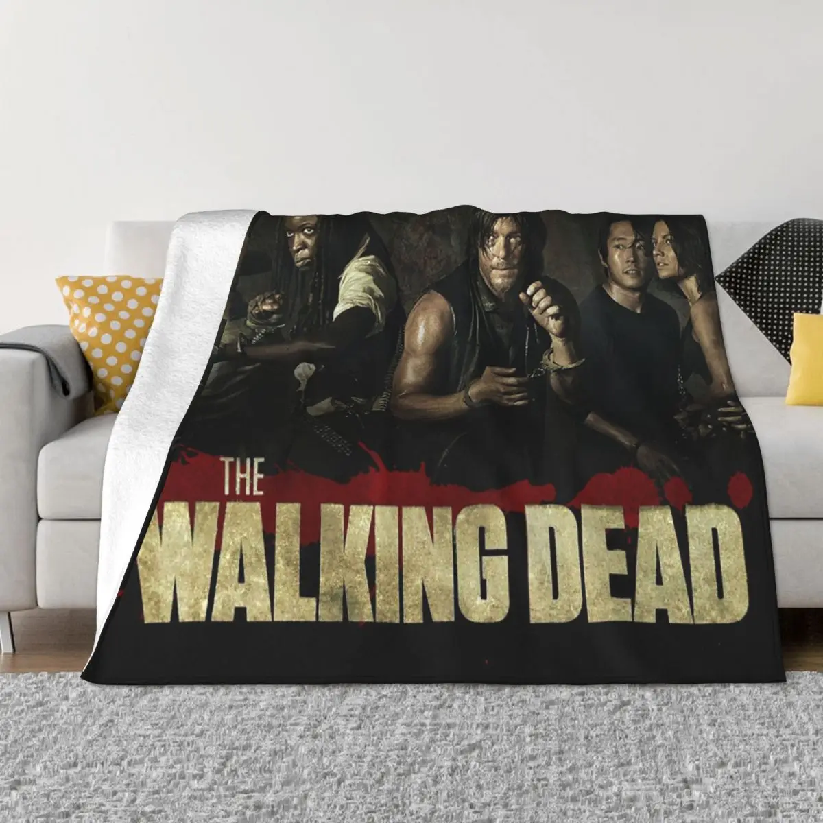

Одеяла в стиле аниме Ходячие мертвецы, флисовые одеяла для фанатов фильмов, страшные теплые Пледы для спальни, дивана, спальни, стеганое одеяло