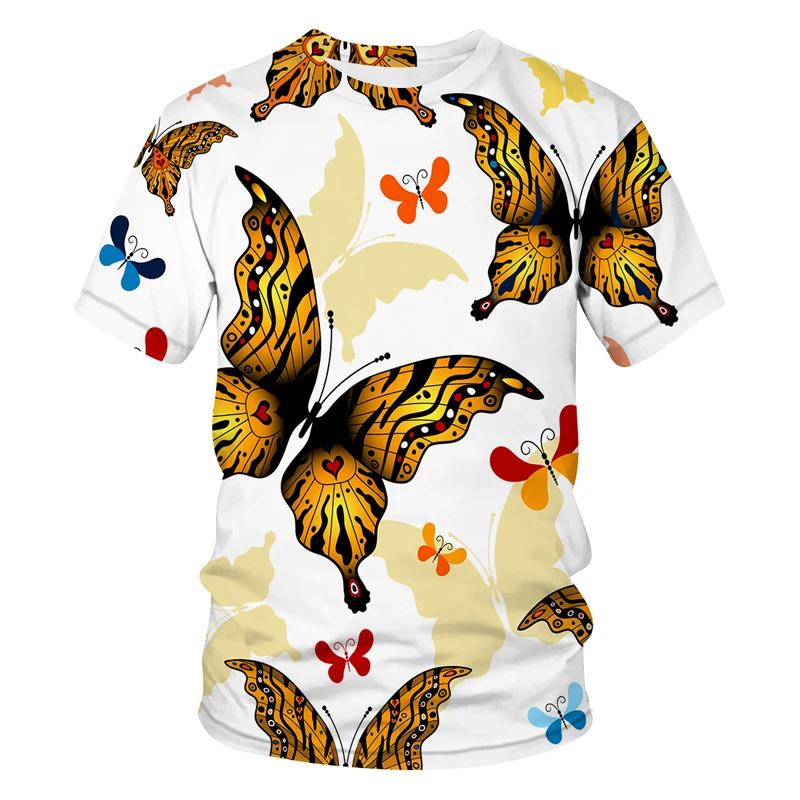 

Summer Cute And Interesting Butterfly picture 3D Printing Men's T-shirts Fashion Casual All-match T Shirt Men Everyday Tee Tops