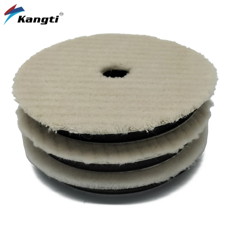 5/6Inch Japanese Polishing Wool Pad Buffer Woollen Polishing Pad For Automotive Scratch Removing with Hook& Loop Backer car polishing pad car polish pad wool polishing pad wool polishing head