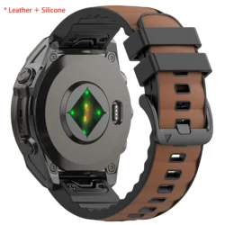 Stylish Silicone and Leather Quickfit Watch Band in Versatile Sizes - 1pecs  QuickFit 26mm (A - Brown black)