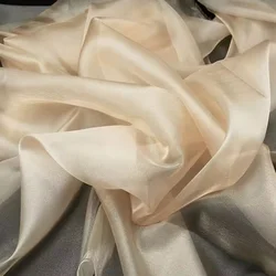 Elegant Sage Green Matte Sheer Organza Fabric for Bridal and Formal Wear (Champagne)