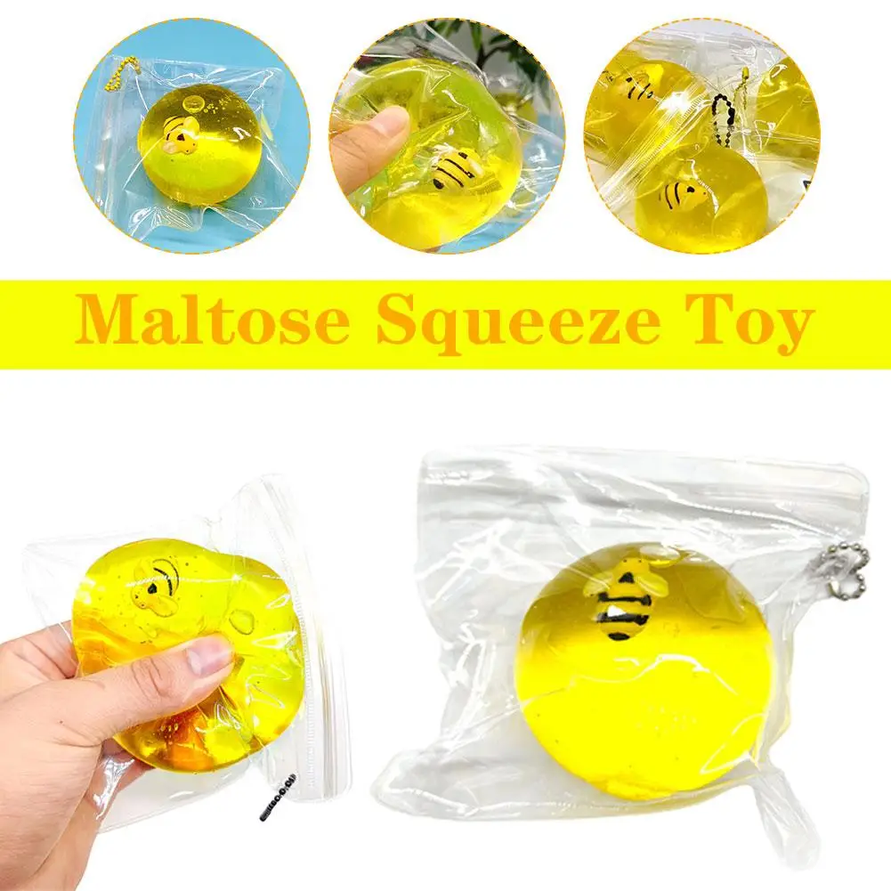 

Novelty Funny Cute Bee Maltose Syrup Squeeze Adult Stress Anti Stress Toy Slow Kids It Baby Stress Rebound Relief Toy Ball I0j8