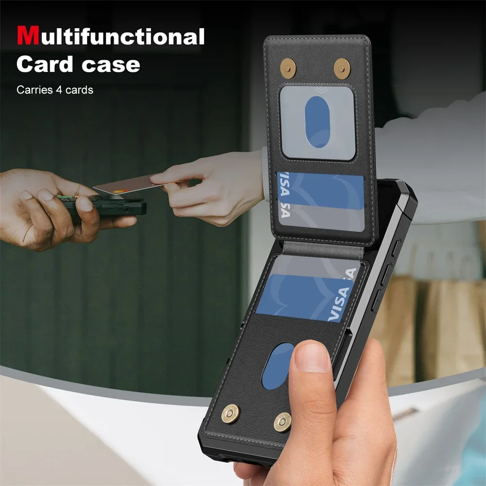 Enhanced Leather Wallet with Card Holder and Shockproof Phone Case Cover
