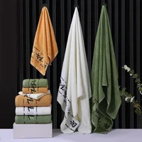 2pcs/Set Bamboo Fiber Towels Sets Home Bath Towels Adults Face Towel Thick Absorbent Luxury Bathroom Towels 1