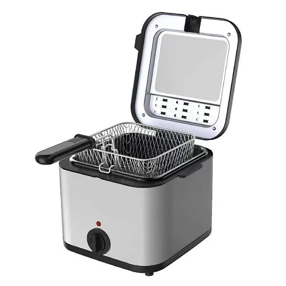 2.5L Electric Fryer Household Mini Electric Fryer 1000W Multiple Function Stainless Steel Fryer Kebab French Fries Machine