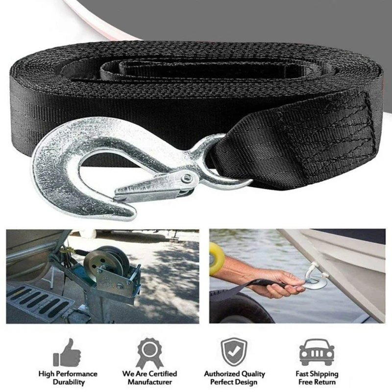 

Marine Transportation Supplies Durable Trailer Boat Winch Strap 4/6Meters Length Cargo Straps for Flatbed LX0E