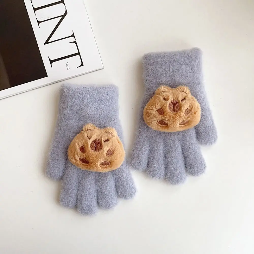 Knitted Kawaii Mittens Thicken Skiing Gloves Outdoor