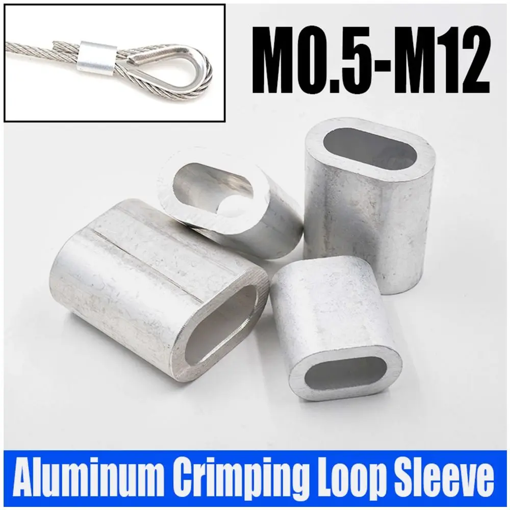 Aluminum Cable Crimp Sleeves Oval Fixing Clips for Steel Wire Rope