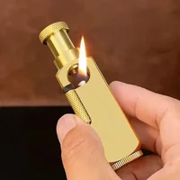 Heavy Trench Handmade Brass Kerosene Lighter Flamido Side Pulley Ignition Special-shaped Lighter Retro Collectible 2