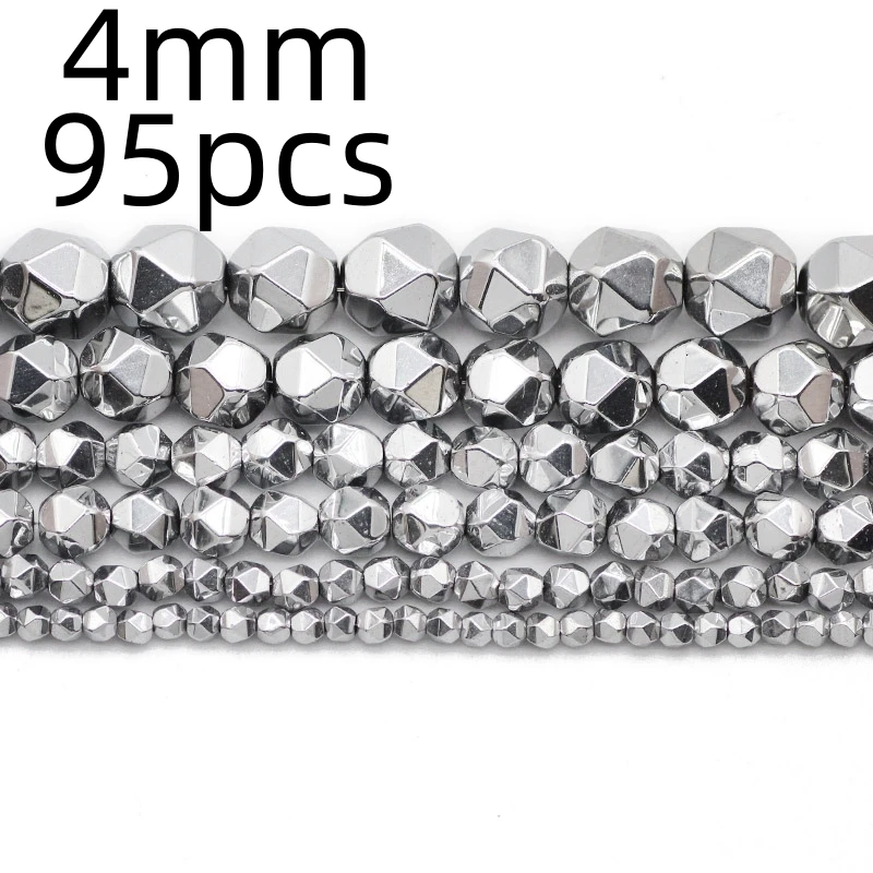 Silver-Plated Hematite Heart and Star Beads