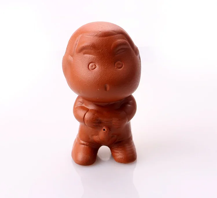 Hand Crafts Lovely Boy Tea Pet jewelry Decoration Tea pet ceremony to play Chinese Yixing Purple clay accessories