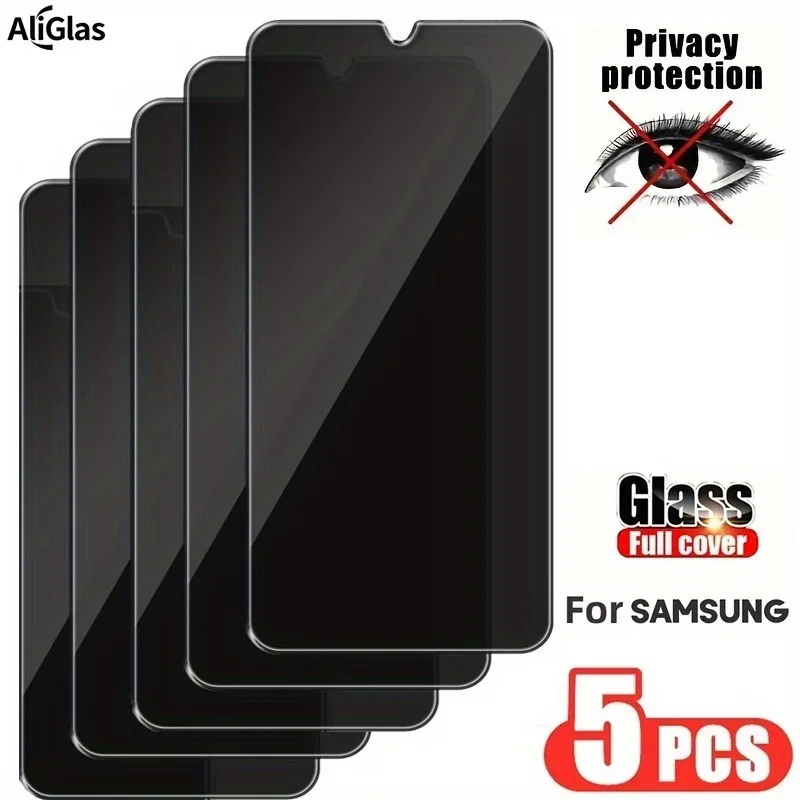 5 stuks privacy gehard glas voor Samsung Galaxy A17 A16 A15 A14 A13 A12 A11 A51 A52 A53 A54 A55 A56 A34 A35 A36 anti-spionageglas_voghion.com