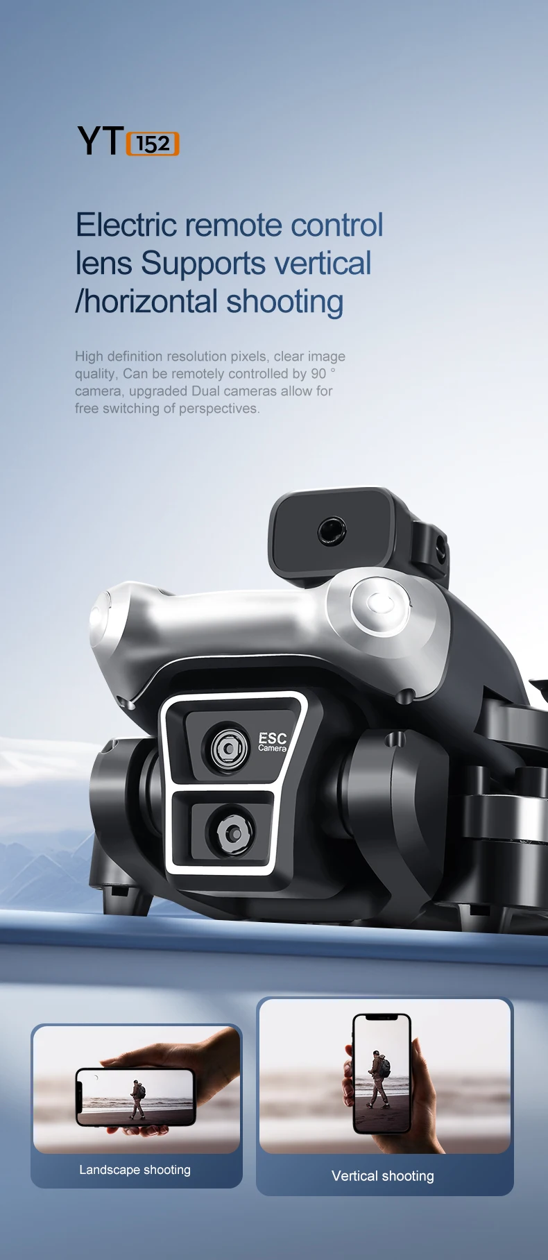 Iconic Brand YT152 8K GPS Drone Three Camera Professional 5G Obstacle Avoidance Optical Flow Positioning Brushless Upgraded RC 10000M