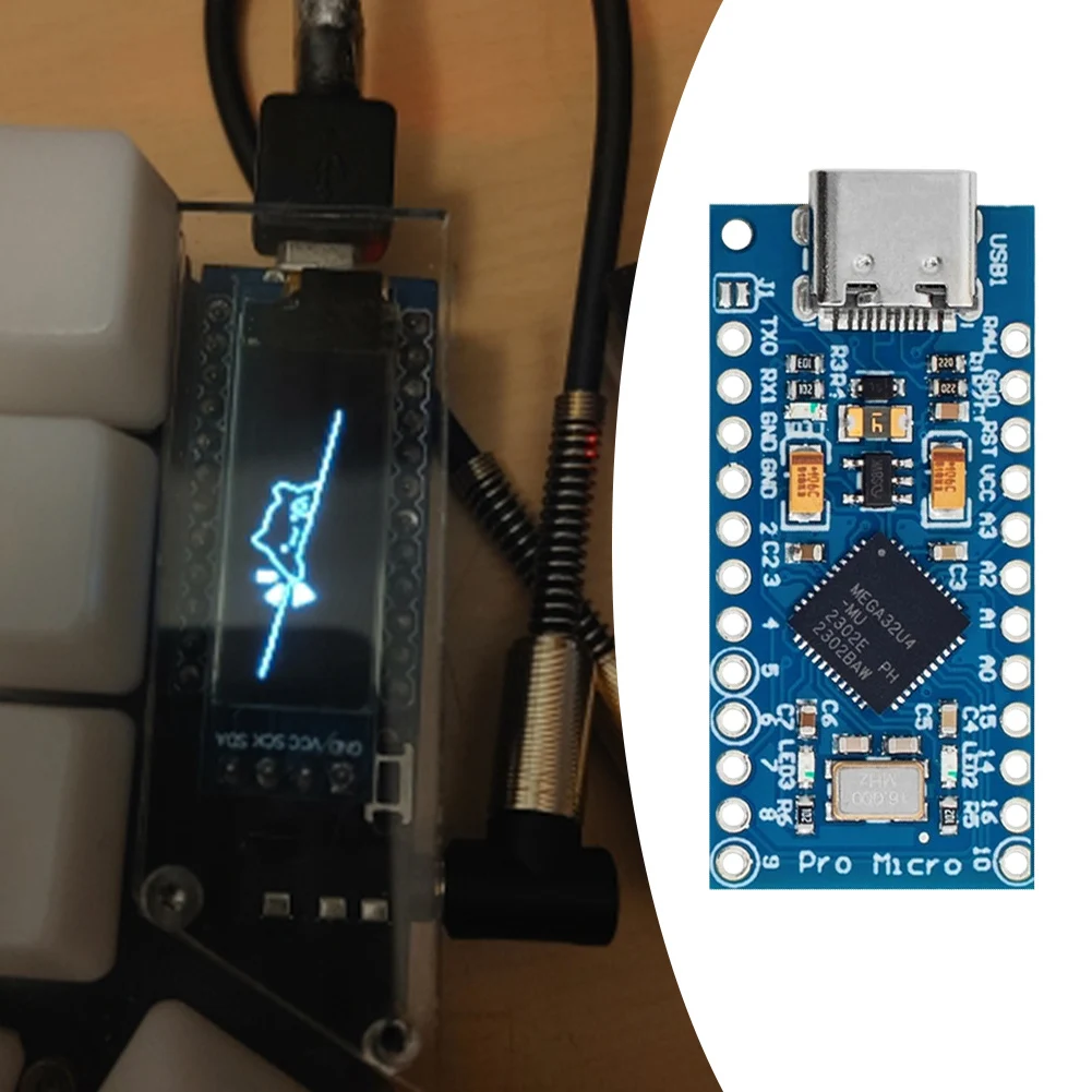 2열 핀 헤더가 있는 프로 마이크로 모듈 ATmega32U4 5V/16MHz 모듈 컨트롤러 Arduino IDE V1.0.1용 전압 조정기