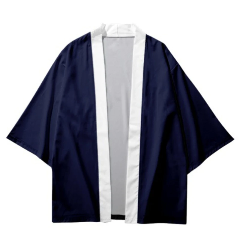 Kimono Cosplay Samurai Haori Cardigan Beach Yukata Asian Clothes Japanese Traditional Solid Color for Women Men