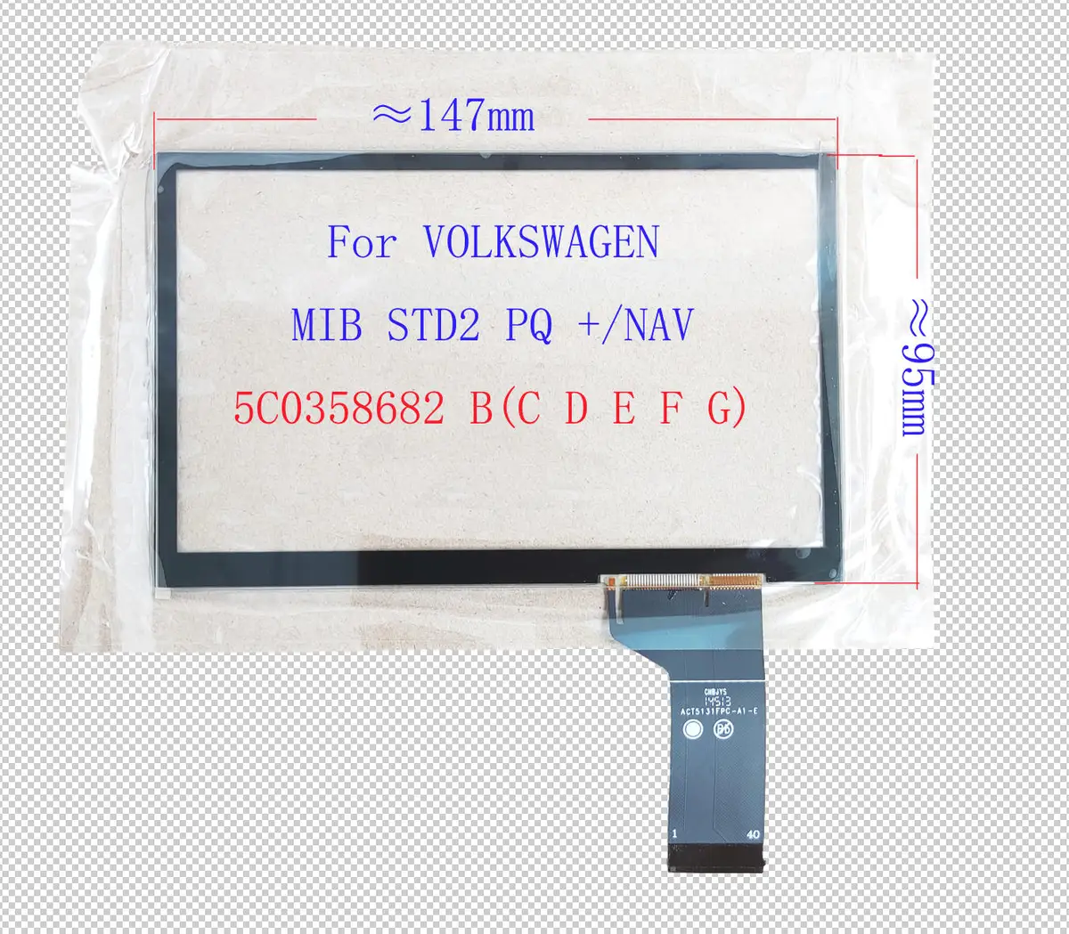 ACT5131FPC-A1-E 6.33 Inch Touch Screen Glass Sensor DIigitzer For  Scirocco MultivanSharan Skoda PQ MIB200 682 STD2 WVGA0633F00