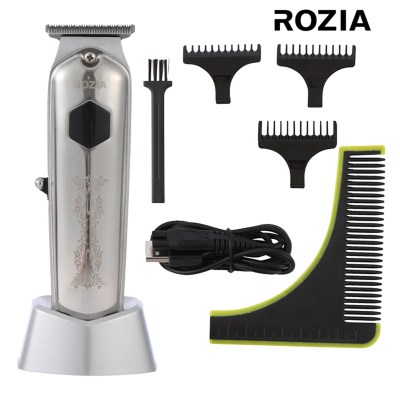 Машинка для стрижки волос ROZIA Мужская аккумуляторная с зарядкой от USB и ЖК-дисплеем