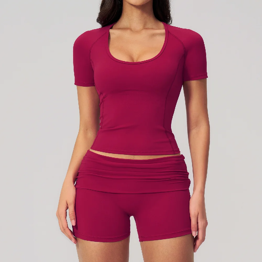 Summer 2PCS Tracksuits Yoga Suit Female Fitness Suit Running Workout Tops Shockproof Crop Sports Top Athletic Wear Sports Suit 3