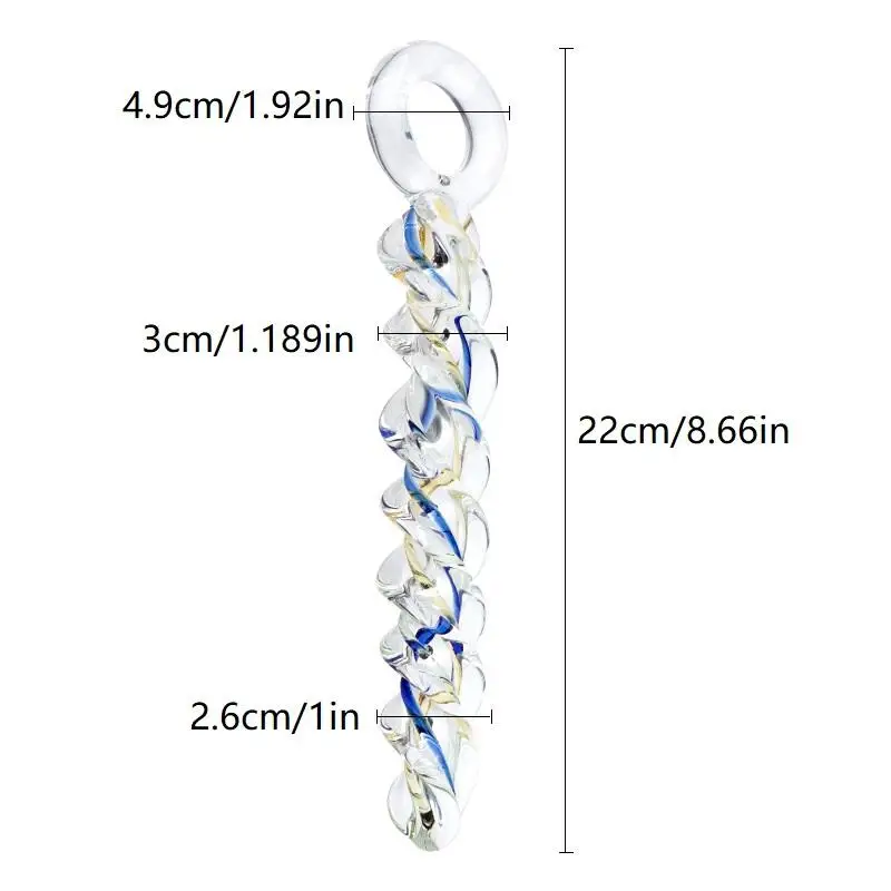 Glass Anal Butt Plug,Anal Dildo Trainer Sex Toys,Anus Expander,Spiral Textured Analplug Buttplug,G-spot Vaginal Stimulation