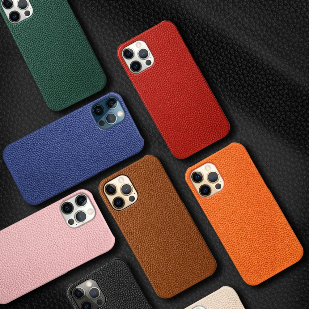 Genuine Cowhide Leather Phone Cases For Iphone 13 11 12 14 Pro Max 14pro Plus 13pro 12 Mini X Xr Xs Max Cover Case