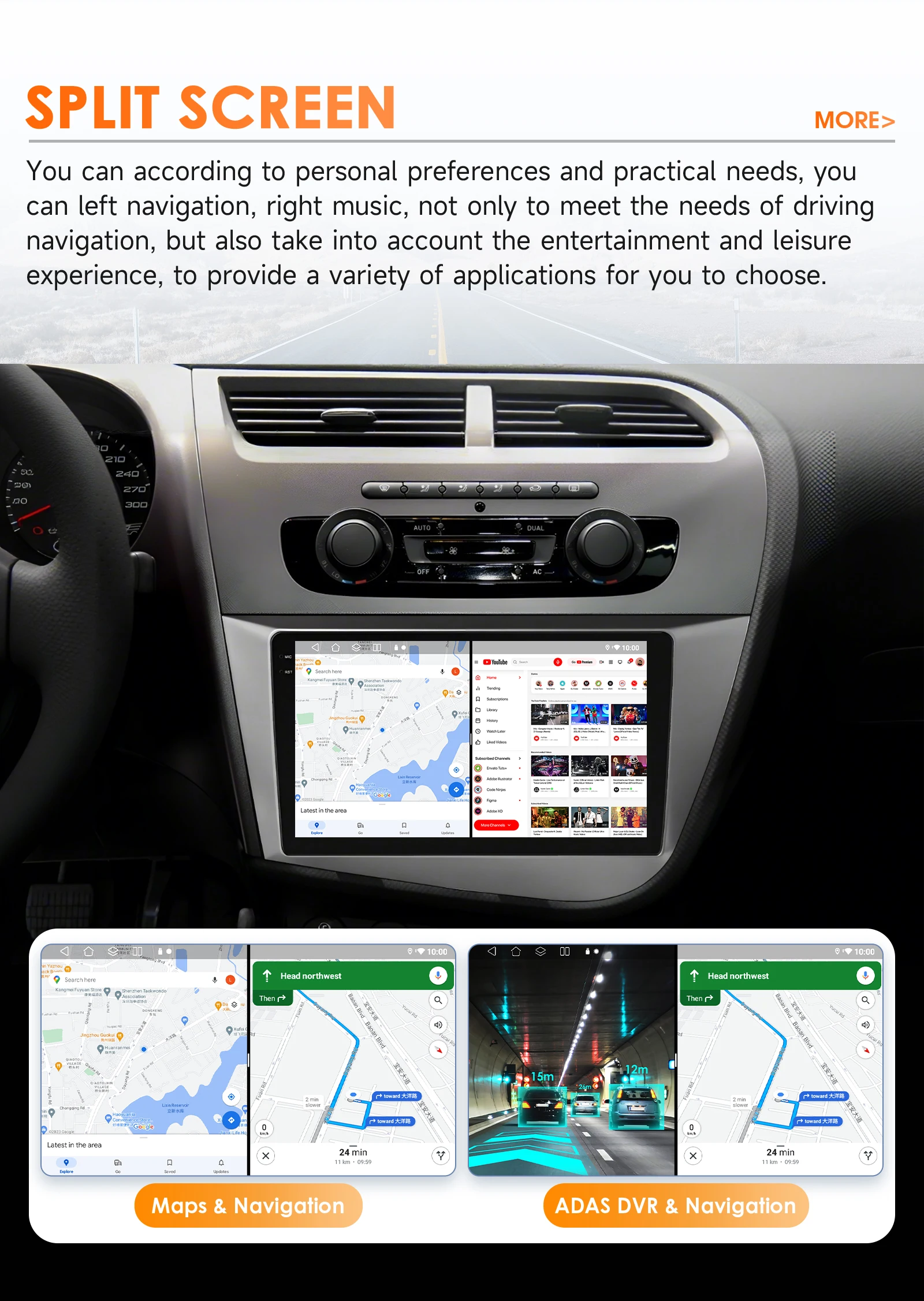 Hizpo 9-Zoll-AI-Sprachradio für Seat Altea 2004-2015 Toledo 2004-2009 Auto-Multimedia-GPS-Stereoanlage mit kabellosem CarPlay, Android Auto und 4G – Detail 33