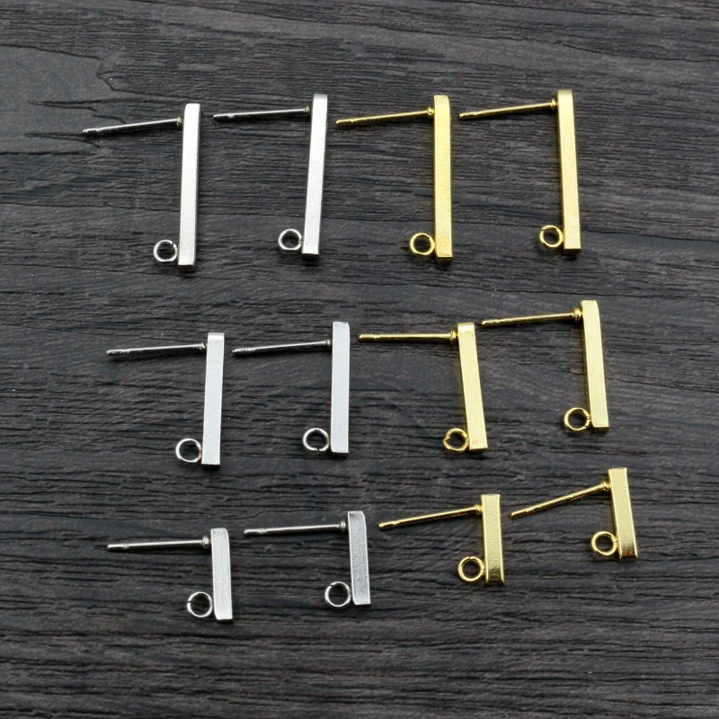 20 Stück 10 15 20mm 316 Edelstahl Ohrring Haken Bar Tube Ohr drähte Stecker DIY Schmuck Herstellung