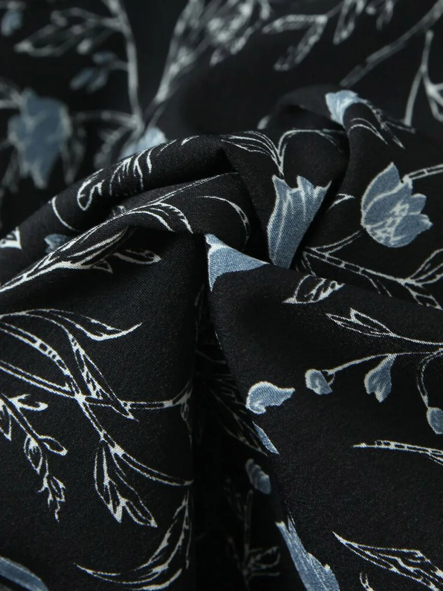 Bluebell Flower French Commuter V-neck Dress Plus Size Women Premium Simple And Elegant Chic Spaghetti Strap A-Line Dresses 8975