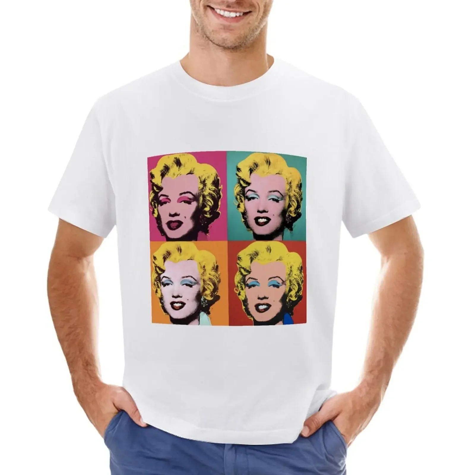 Andy Warhol Marilyn T-Shirt Camicie Graphic Tees Blacks Tees Customs Men T-Shirt