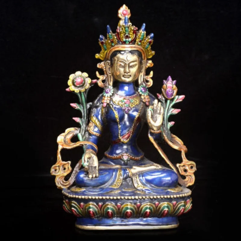 

Old Tibet Cloisonne Tibetan Buddhism Statue-White Tara Statue