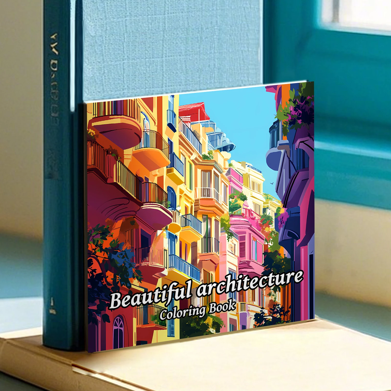 1pc Beautiful Architecture Coloring Book 24 pages Kill Time Graffiti Painting Drawing Adult Picture Book 2