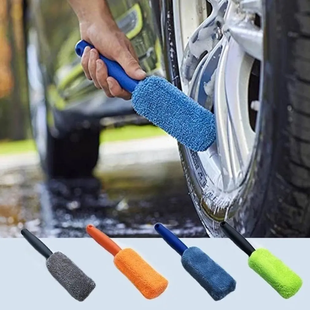 

Car Wash Tire Brush Microfiber Car Wheel Brush Beauty Twisting Pigtail Cloth Wiping Car Cleaning Supplies Auto Washing Cleaner