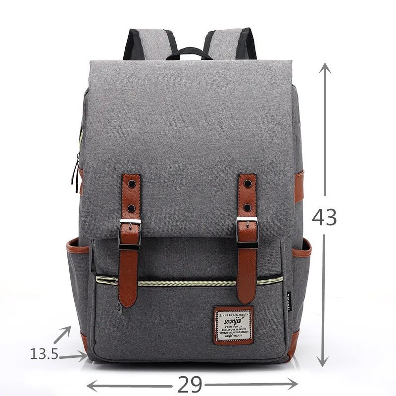 16 Inch Canvas Backpack Vintage Men's Canvas Backpack 