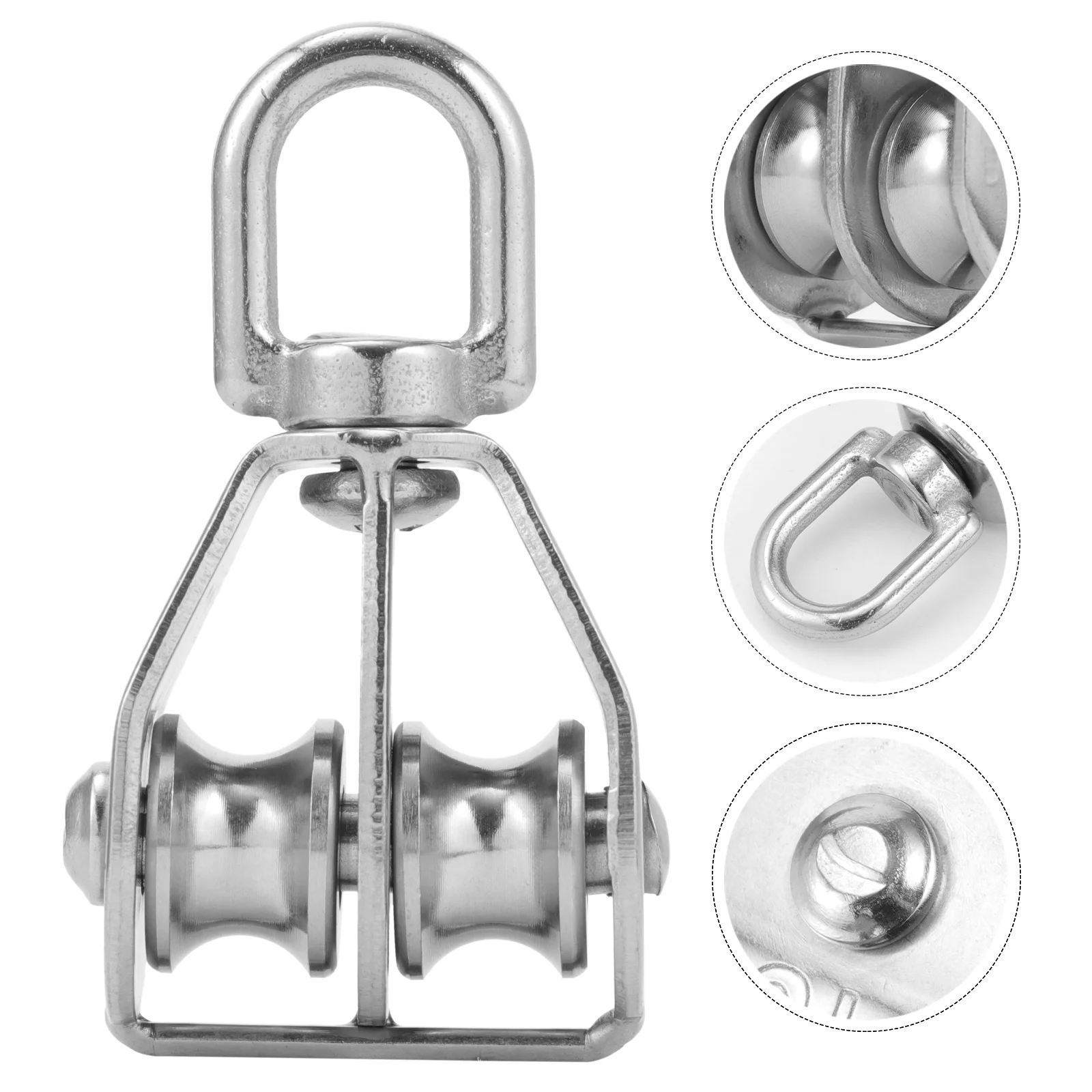 

2 Double Pulley Block Lifting Pulley Block Double Pulley Roller Stainless Steel Wire Rope Pulley Block for Material Handling
