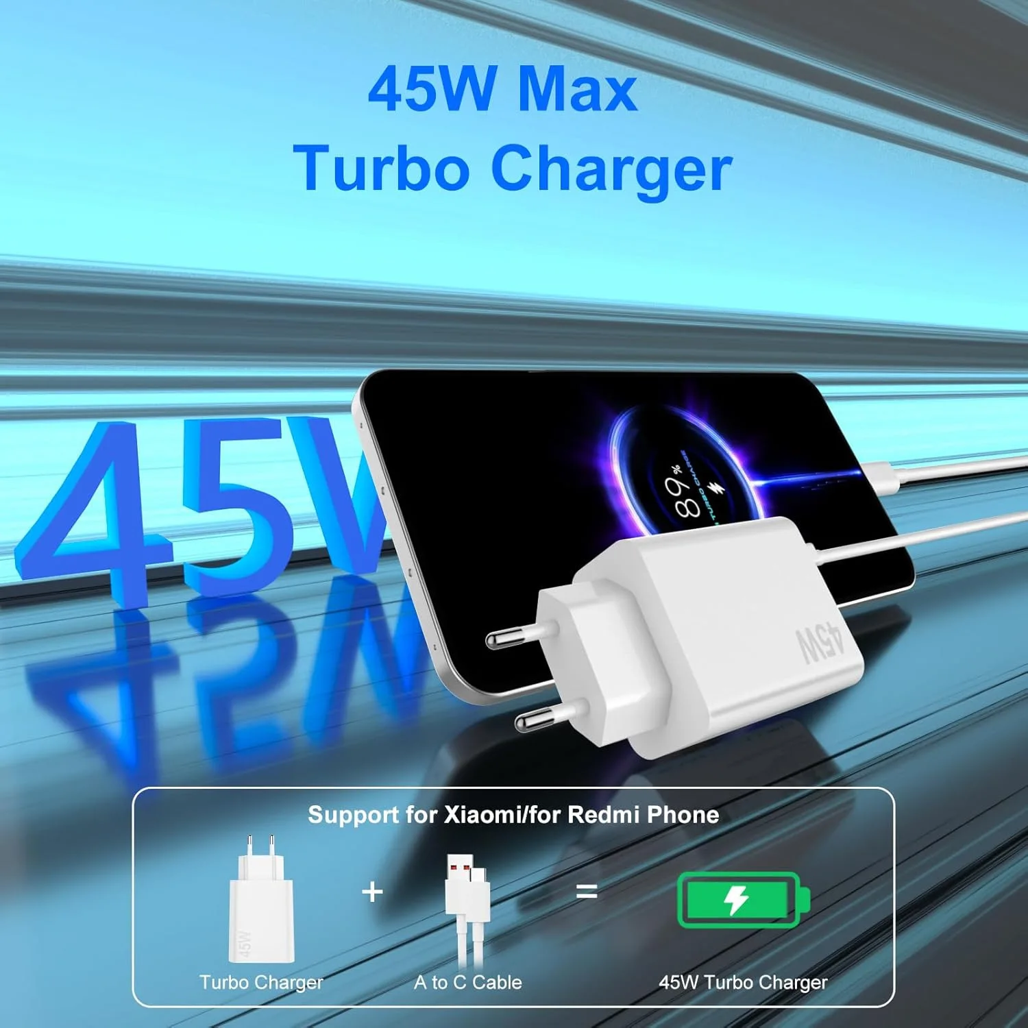 Xiaomi 45W Turbo Fast Charge Adapter with 6A Type C Cable