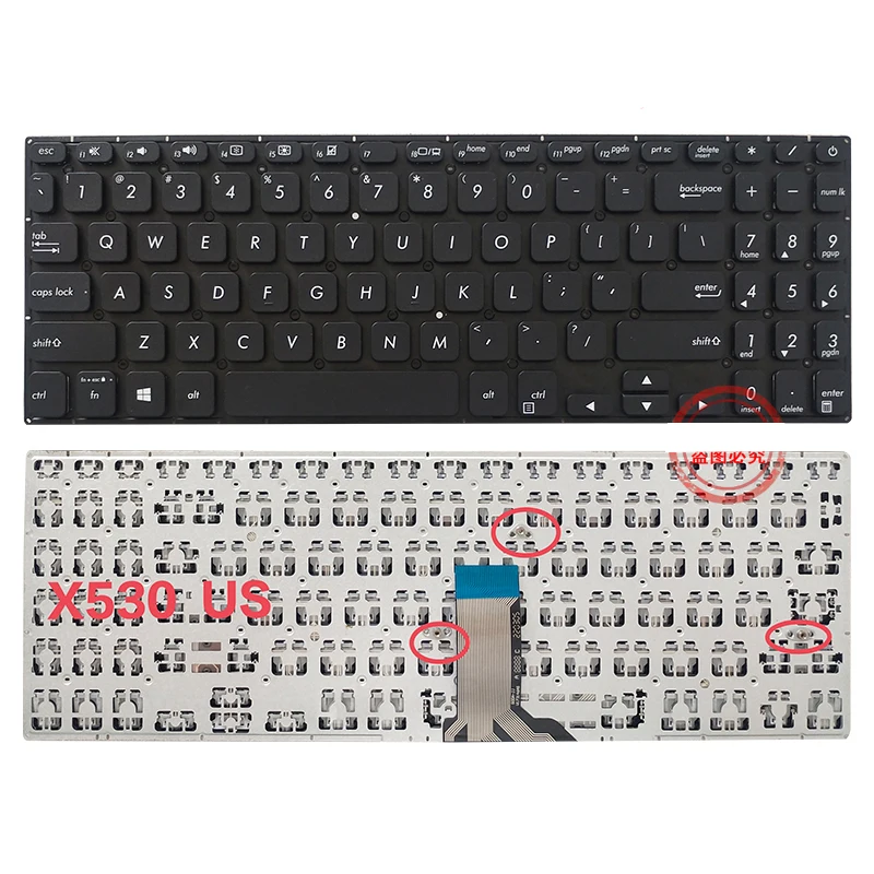 米国/英国/ロシア新しいノートパソコンのキーボード ASUS S15 K530/FA 