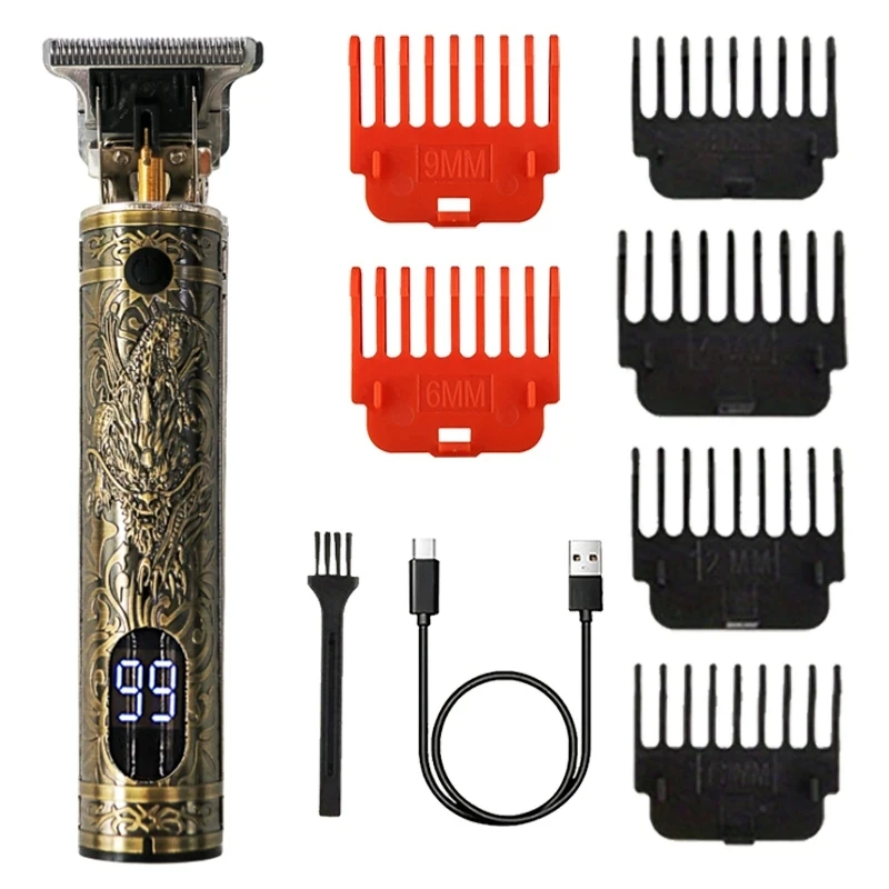 T-Blade Hair Clipper for Barbers – USB Rechargeable, Cordless Design, Precision Beard and Hair Trimming, Professional Engraving BEST SELLERS