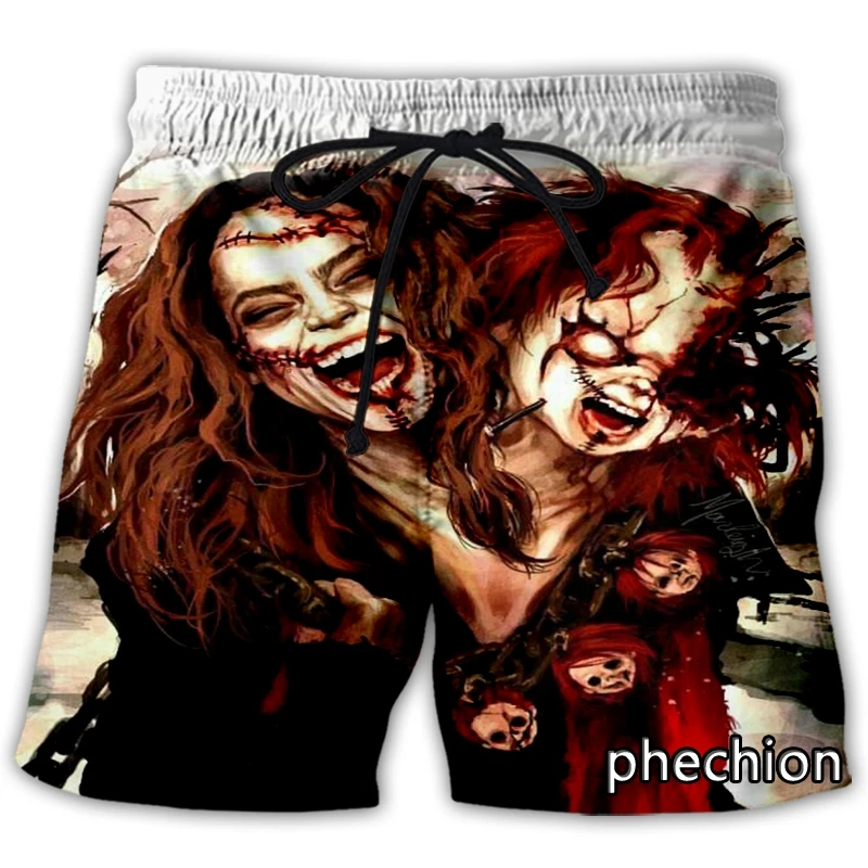 

phechion New Men/Women Horror Chucky 3D Printed Casual Shorts Fashion Streetwear Men Loose Sporting Shorts A78