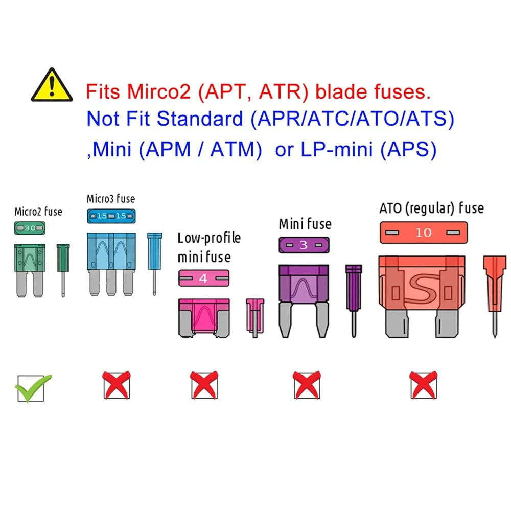 Micro2 Sicherungsadapter - Verbesserter Inline-Sicherungsadapter für Wohnmobile, 12V ATR Add-a-Circuit Flachsicherungsadapter mit 5 Ampere Micro2 Sicherung – Detail 7