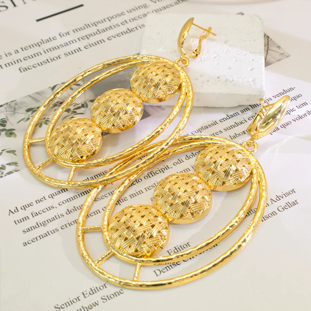 GZJPEI Design Hohle Große Tropfenohrringe für Damen, Modischer Statement-Schmuck im Europäischen und Amerikanischen Stil, Accessoires 2026 Neu Großhandel – Detail 4