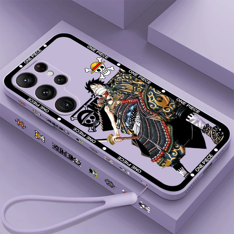 Un Pezzo P D. L-Rufy Art Liquid Left Rope Per Samsung Galaxy S24 S23 S22 S21 S20 Fe S10 Ultra Plus Lite 5G Cover Funda