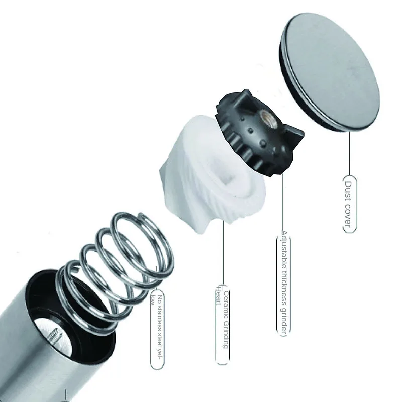 2 in 1 Adjustable Salt And Pepper Grinder Double Head Pepper Mill Crusher Manual Mill Shakers Ceramic Blades