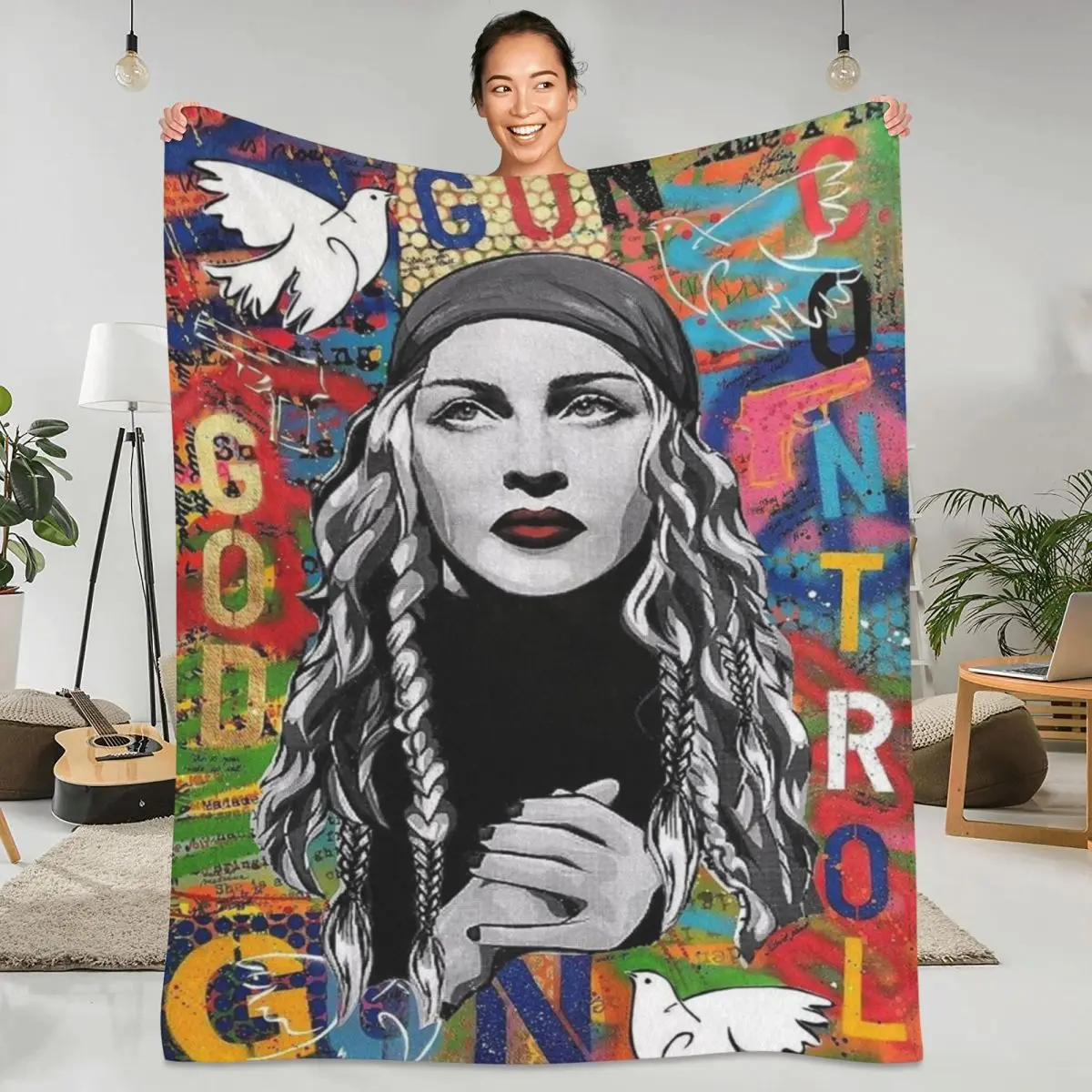 Coperte Super Morbide Campeggio Madonna Coperta Da Tiro Album Musicale Copriletto In Flanella Religiosa Divano Sedia Novità Copridivano