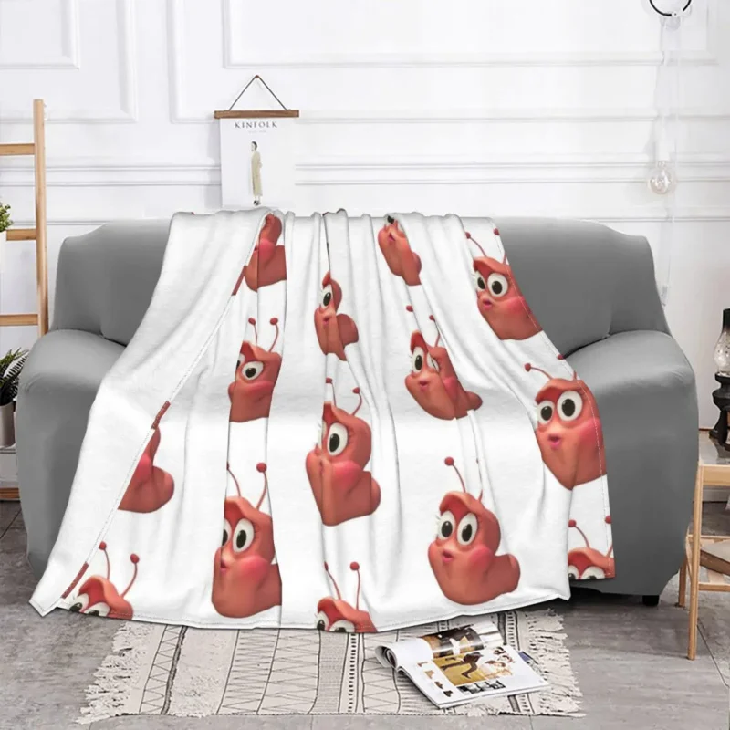 

Larva Yellow Red Blanket Fleece Summer Funny Anime Multifunction Warm Throw Blankets for Bed Couch Bedding Throws