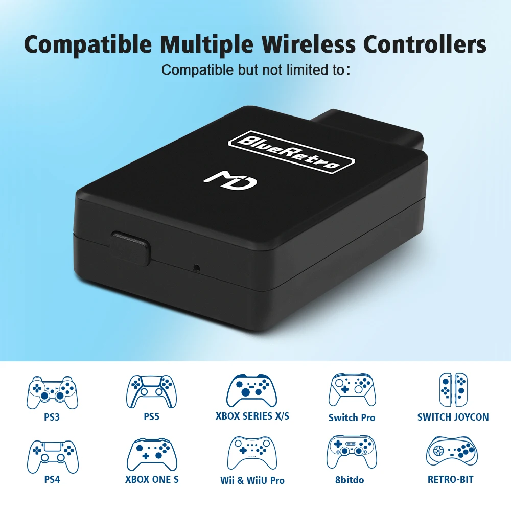 Blueretro Wireless Game Controller Converter Adapter Controller Wireless Compatibile Ps4 Ps5 Switch 8Bitdo Per Sega Md Console