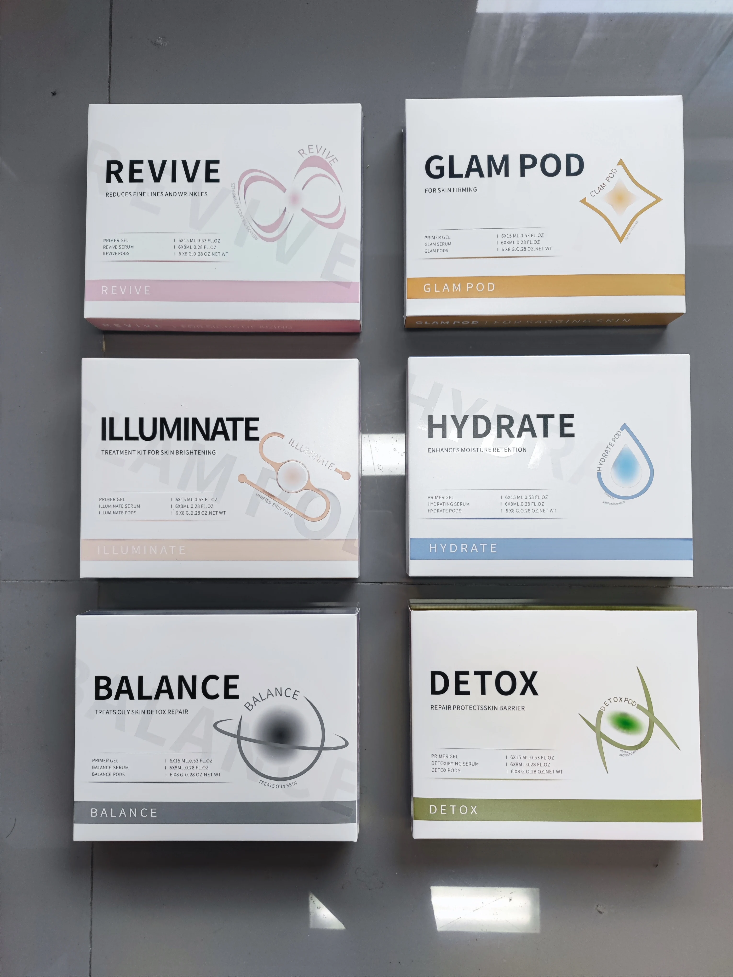 Newest Oxygen Charcoal 7 Types Pods DETOX GLAM Hydrate CO2 Oxygen Pods Capsule Serum Bubble Facial Kit 3 In 1 Skin Rejuvenation 2