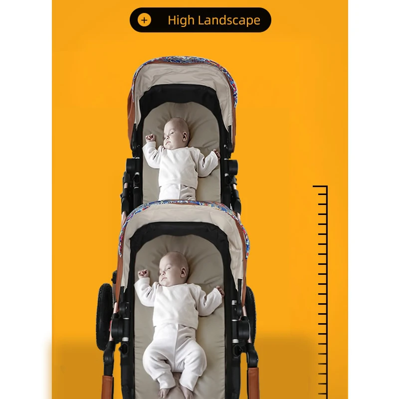 New Luxury twins baby stroller,aluminum frame PU leather twin pram,baby can sit and lying,double baby stroller carriage