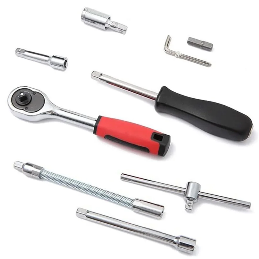 Wrench Set 46 Pcs Car Repair Tool Set Socket Wrench Set Wrench Tool Multi Tool Set Screwdriver Bit Ratchet Torque Quick Spanner Socket Key Hand Tools